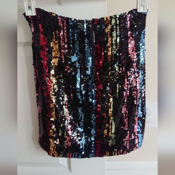 Heartloom dean sequin skirt in multi color size M - Picture 4 of 12